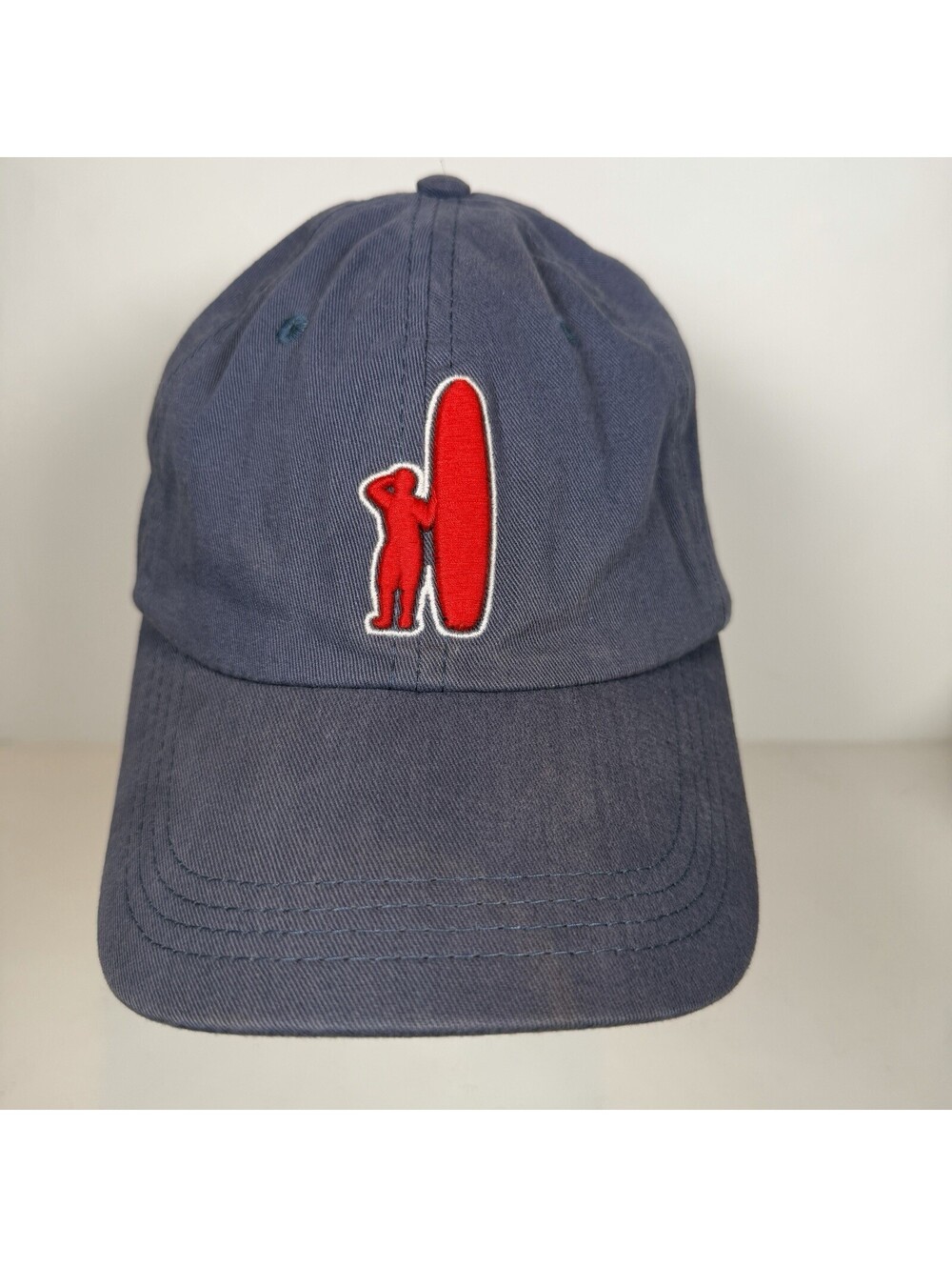 Johnnie O West Coast Prep Surfer Hat Adjustable Strap Ball Cap Blue w/ Red Logo